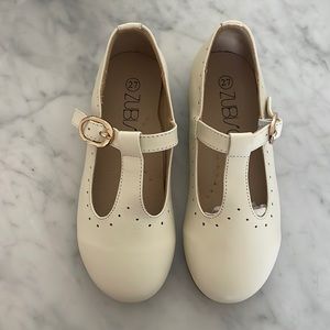 Little girls classic T-bar full leather shoes